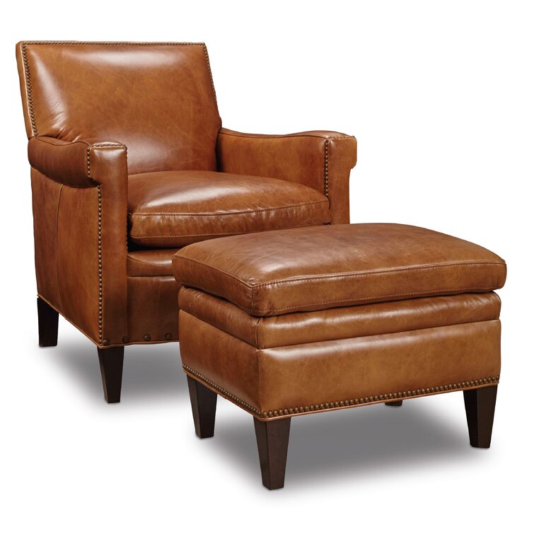 Strick & bolton filmore oversized tan italian cheap leather club chair